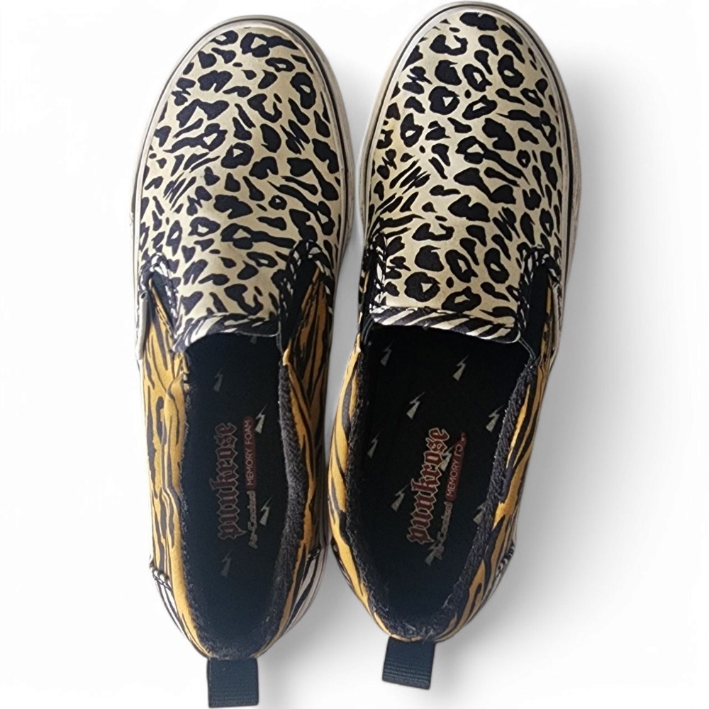 Punkrose Canvas Sneakers Leopard Zebra Print Slip On Shoes‎ Comfort Size 6 - Picture 6 of 11
